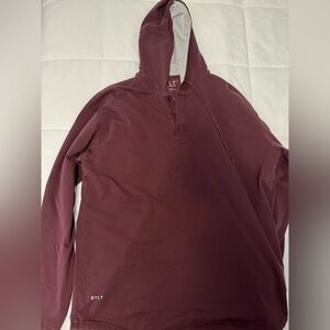Bylt lux hooded Henley, Maroon, XXL